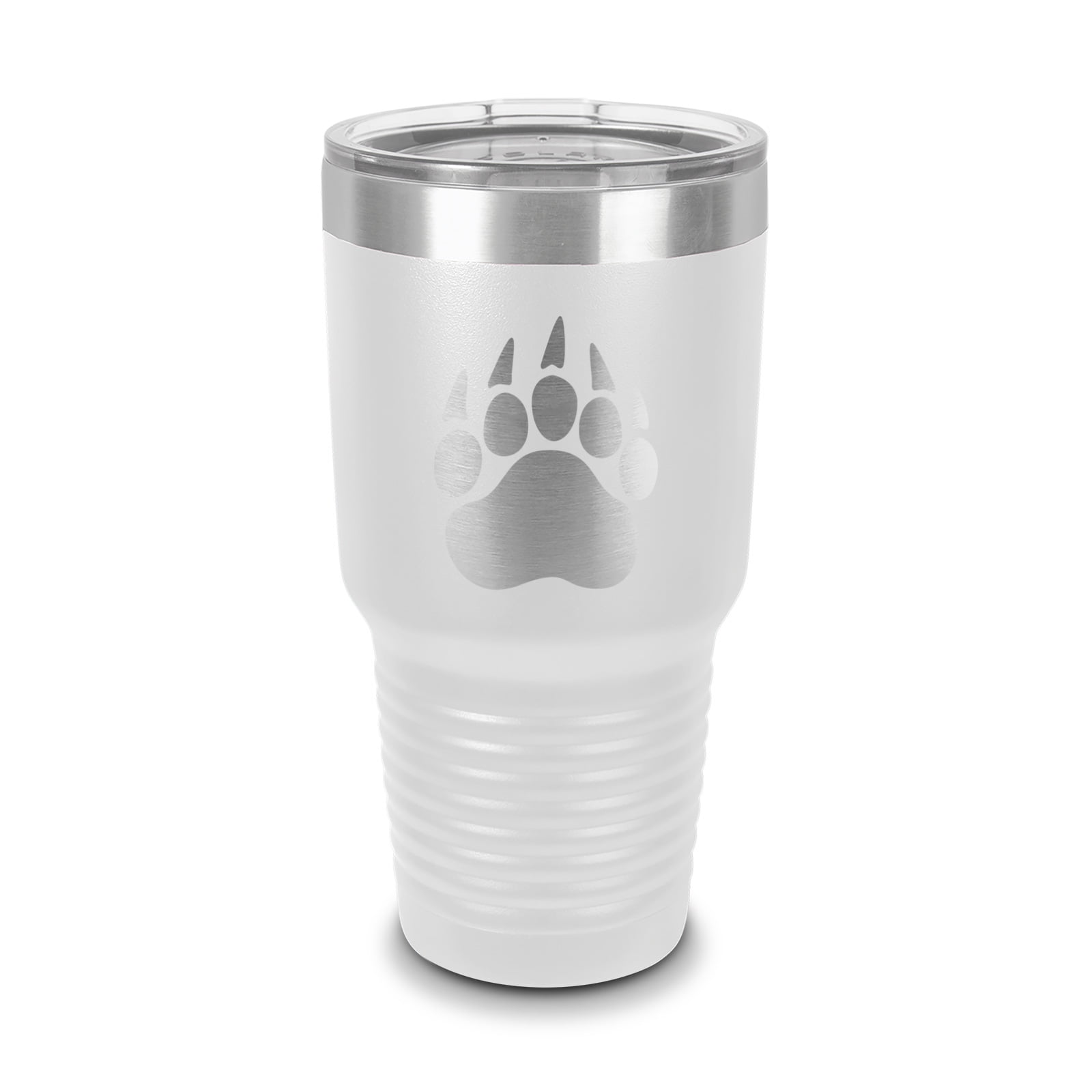 Bear Claw Tumbler 30 oz Laser Engraved w/ Clear Lid Stainless Steel