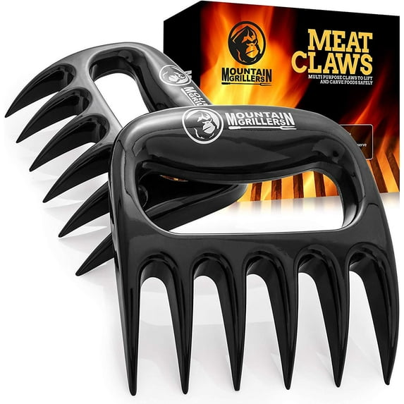 Bear Claws Meat Shredder for BBQ - Perfectly Shredded Meat, These Are The Meat Claws You Need - Best Pulled Pork Shredder Claw x 2 For Barbecue, Smoker, Grill (Black) Black
