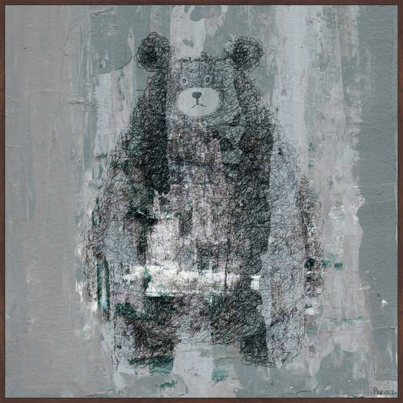 "Bear Confusion" Floater Framed Painting Print on Canvas