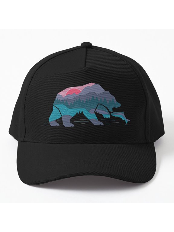 Bear Country Baseball Cap, Wilderness Wildlife Statement Design, Classic Everyday Hat