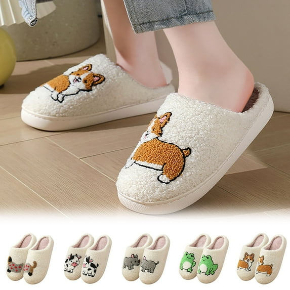 Bear Cozy Slippers For Women Indoor And Outdoor Fuzzy House Shoes With Memory Foam Anti-Skid Sole Gifts For Women Mom Ladies Green 45