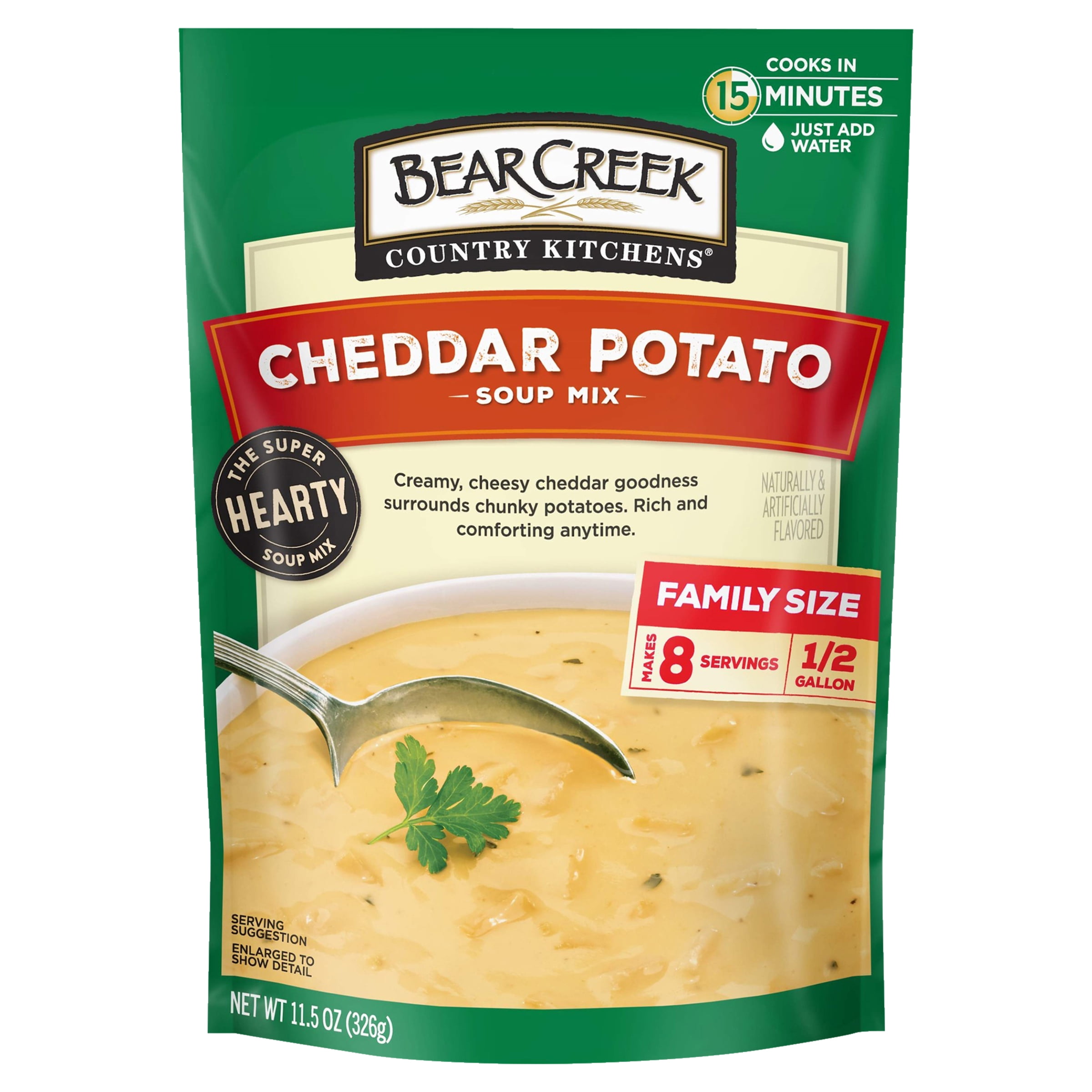 Bear Creek Country Kitchens Cheddar Potato Soup Mix, 8 Servings, Shelf-Stable, 11.5 oz Pouch
