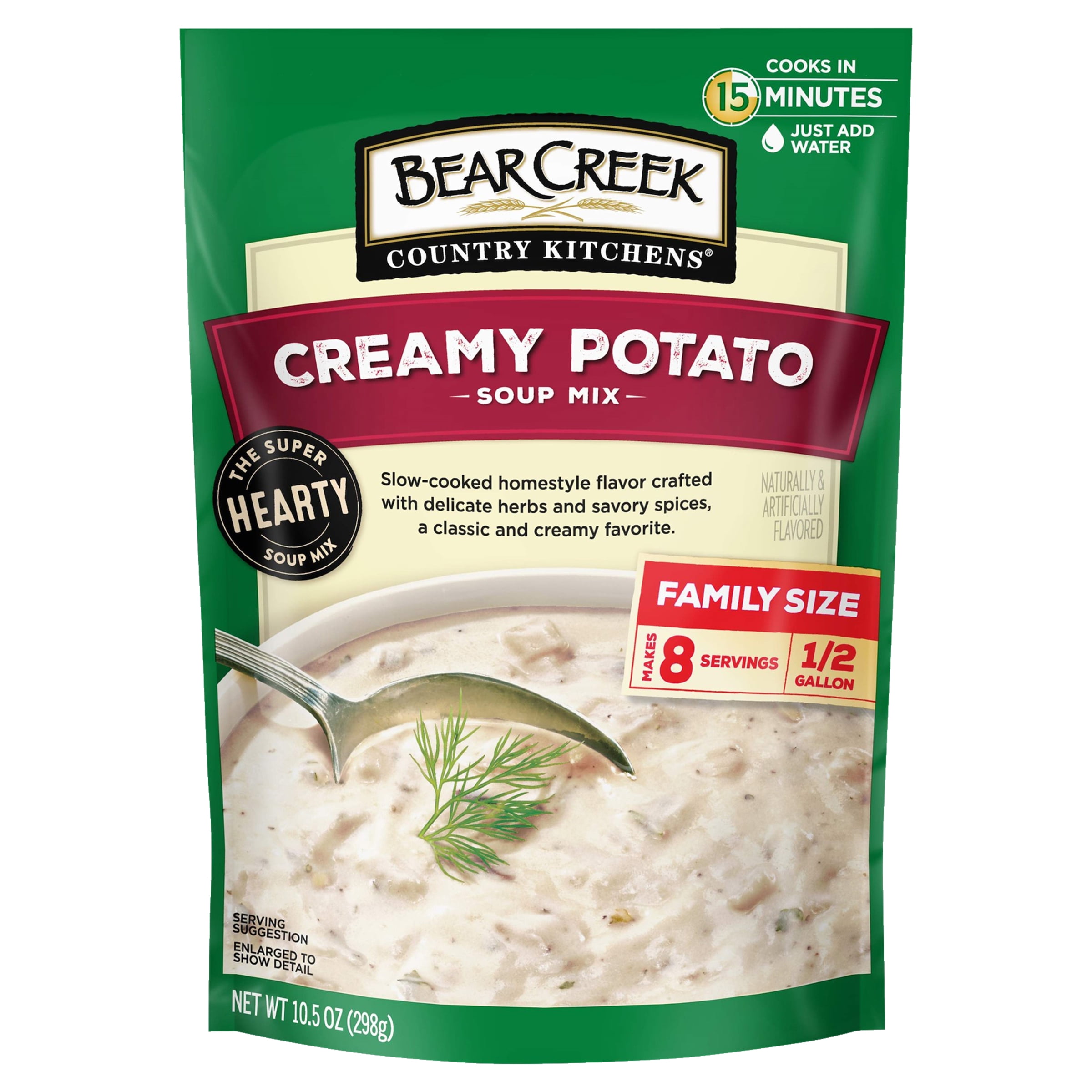 Bear Creek Country Kitchens Creamy Potato Soup Mix, 8 Servings, Shelf-Stable, 10.5 oz Pouch