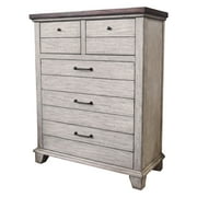 Bear Creek Rustic Ivory Five Drawer Chest