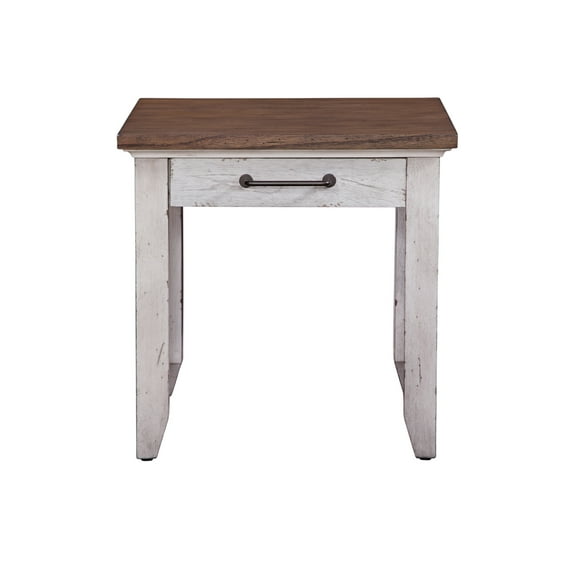 Bear Creek Rustic Ivory and Honey End Table