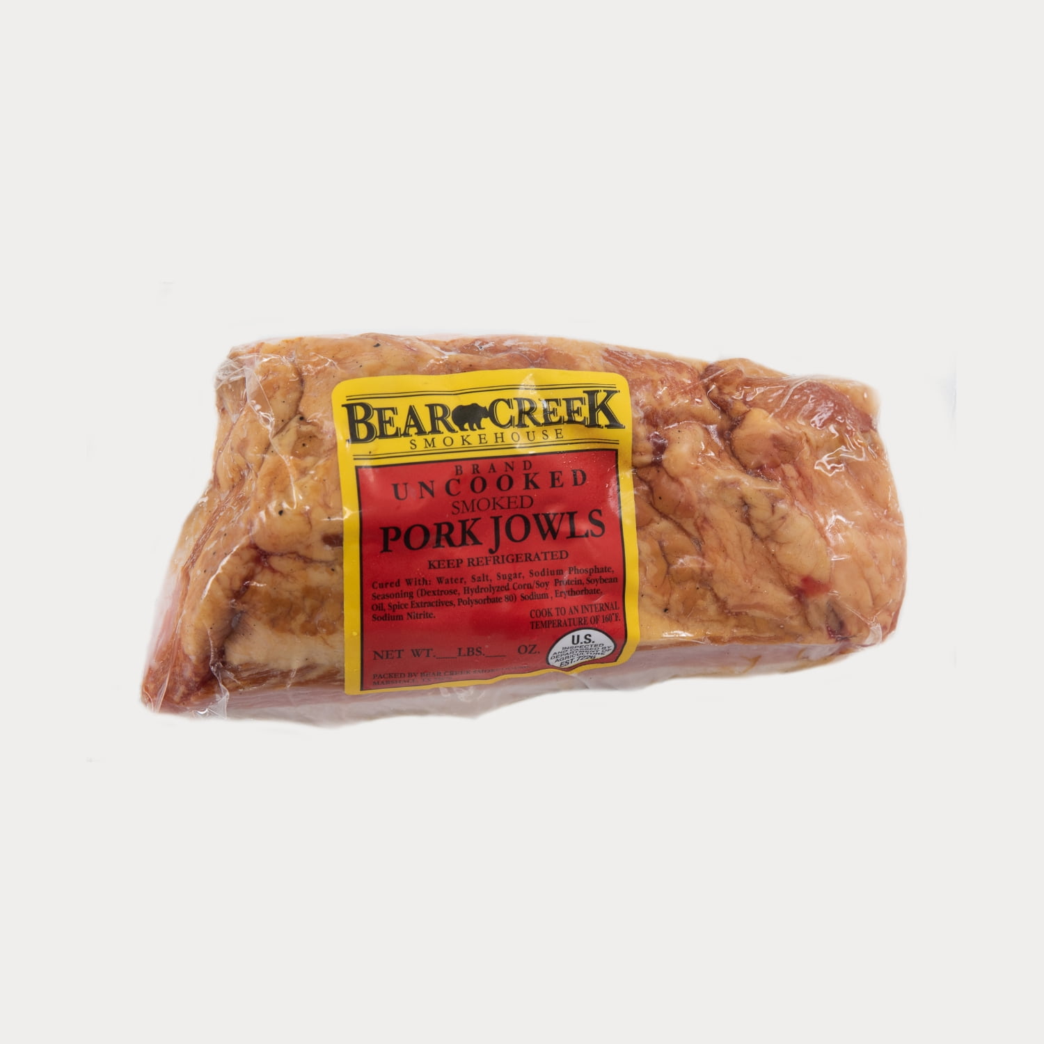 Bear Creek Smoked Pork Jowls 11.25 lb, GlutenFree, 4g Protein, 300