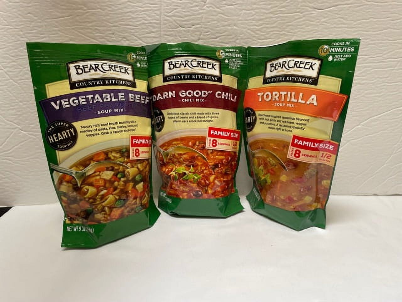 Bear Creek Soup Mix Variety 3 pack Darn good Chili, Vegetable Beef