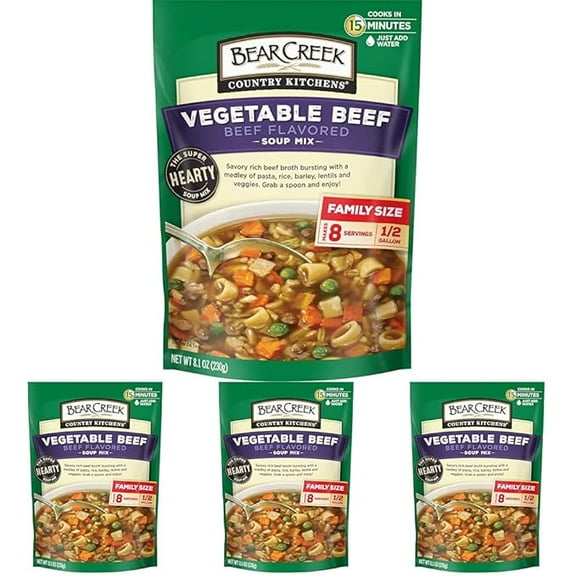 Bear Creek Soup Mix, Vegetable Beef, 8.1 Ounce (Pack of 4)