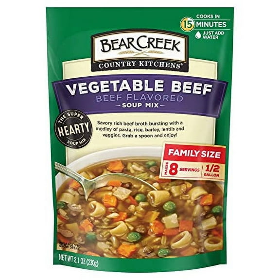 Bear Creek Vegetable Beef Soup Mix (Pack of 2) 9 oz Bags