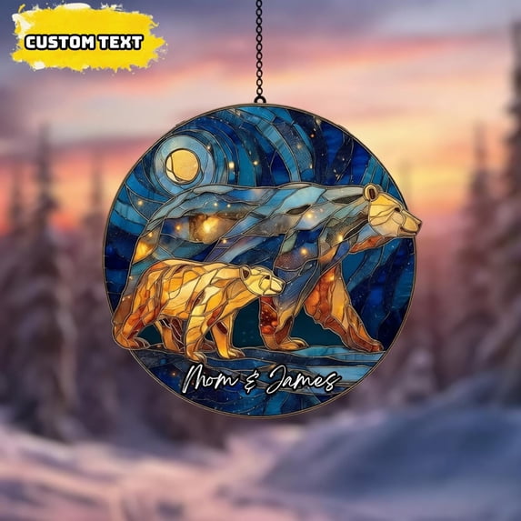 Bear Cub Acrylic Suncatcher Window Hanging Wildlife Animal Art Nature Decor Gift For Animal Lovers