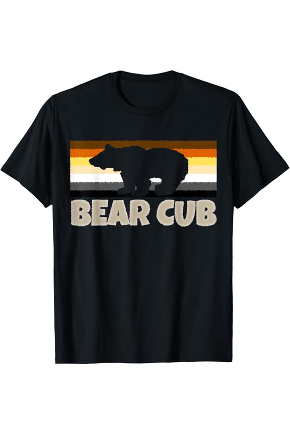 Bear Cub Gay Pride Flag Colors Culture LGBT Young Men Tshirt