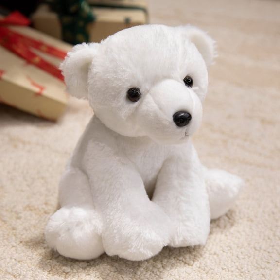 Bear Cub Stuffed Animal - 9.05" Bear Plush Toy - Toy Cushion for Christmas, Birthday Gift，Sofa Bed Home Decoration，White