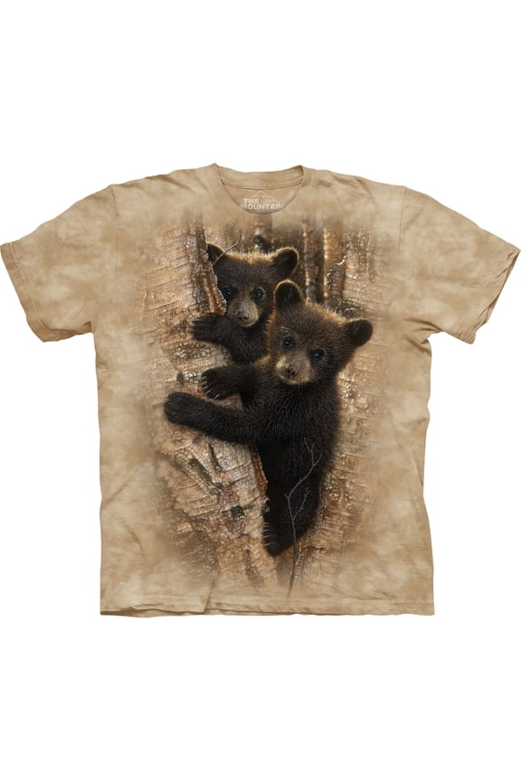 Bear Cubs Curious in a Tree Kids T-Shirt - Kids Medium