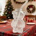 thumbnail image 1 of Bear Cup with Straw, Cute Glass Cups with Lids and Straws, Honey Bear Straw Cup, Teddy Bear Glass Cup with Straw 12oz, Coffee Beer Wine Cocktail Drinks Glassware, Straw Cup for 6 Month Old, by UKHBMC, 1 of 9
