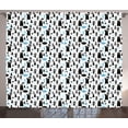thumbnail image 1 of Ambesonne Bear Curtains 2 Panel Set, Modern Forest Animals Joy, 108" x 90", Pale Blue Black White, 1 of 3