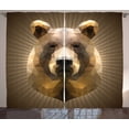 thumbnail image 1 of Ambesonne Bear Curtains 2 Panel Set, Geometric Grizzly Portrait, 108" x 63", Cocoa Ginger, 1 of 3