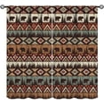 thumbnail image 1 of Bear Curtains Rustic Style Wildlife Bear Forest Tree Silhouettes Red Brown Vintage Farmhouse Art Print for Bedroom Living Room Bathroom Decor Rod Pocket Blackout Window Drape 42x63in, 1 of 6