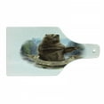 thumbnail image 1 of Bear Cutting Board, Angry Mammal Carnivore Attacking Wilderness Forest Realistic Illustration, Tempered Glass Cutting and Serving Board, Wine Bottle Shape, Brown Green Pale Blue, by Ambesonne, 1 of 1