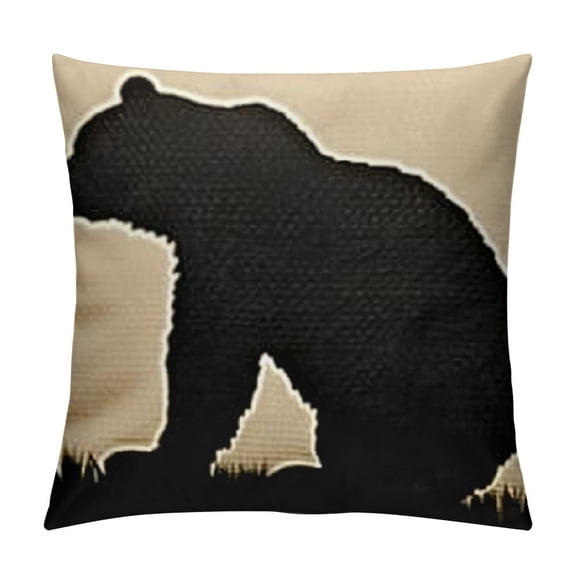 Bear Decorative Outdoor Pillow Covers Modern Black Bear Throw Pillow Covers Mountain Forest Southwest Pillowcase Square Cushion Cover for Bedroom Sofa Couch Home Decor