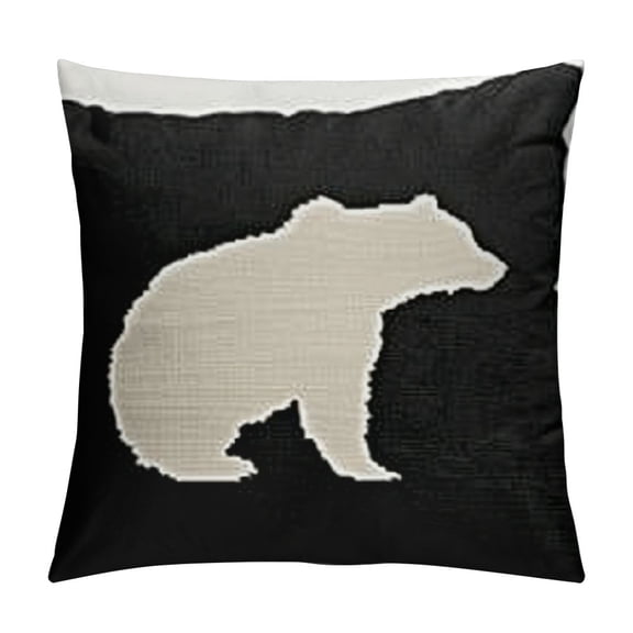 Bear Decorative Outdoor Pillow Covers Pack Modern Black Bear Throw Pillow Covers Mountain Forest Southwest Pillowcase Square Cushion Cover for Bedroom Sofa Couch Home Decor