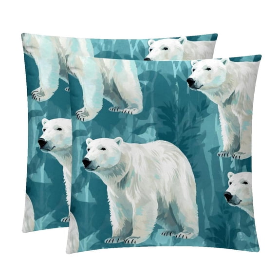 Bear Decorative Pillows Covers with Unique Patterns for Bed, Home Decor - Set of 2 Pillow Inserts - Available in 16x16, 18x18, 20x20 Inches for Various Occasions