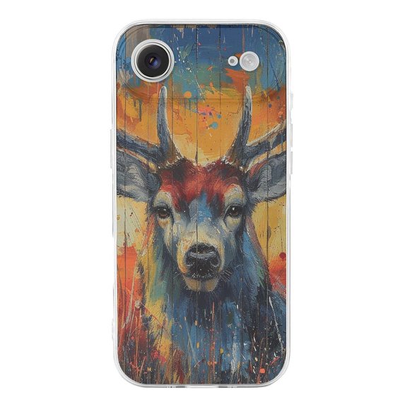 Bear Deer Country Farmhouse Psychedelic Art Phone Case Compatible with iPhone 17 Air TPU Transparent Shockproof Cover