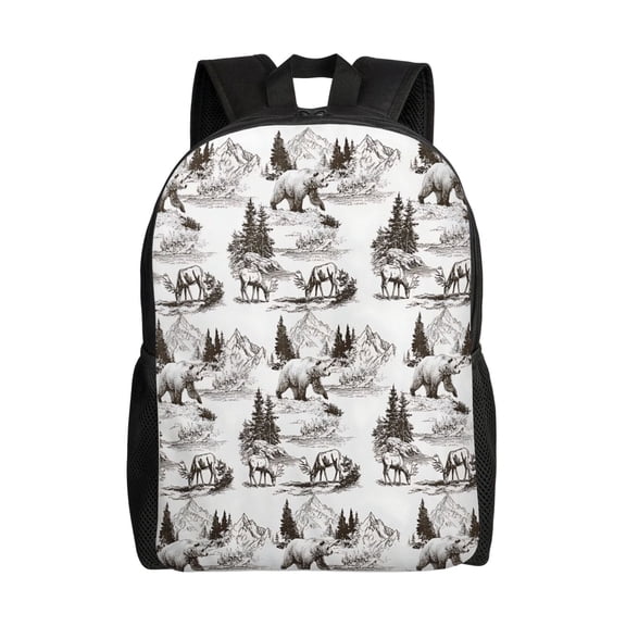 Bear Deer Hunting Backpack Large Capacity Laptop Bag for Men and Women