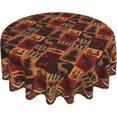 thumbnail image 1 of Bear Deer Tablecloth Round 60" Rustic Vintage Wildlife Elk Moose Cabin Lodge Forest Animal Tree Farmhouse Country Style Circular Table Cloth Cover for Dining Kitchen Party Picnic Decor, 1 of 7