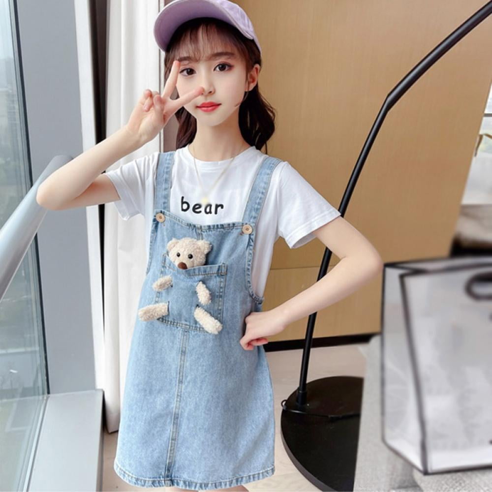 Women Adjustable Shoulder Strap Denim Bib Overall Dress Jean Overalls Mini Denim  Dress with Pockets - Walmart.com