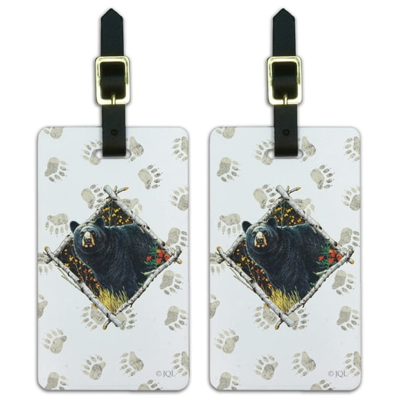 Bear Diamond Luggage ID Tags Suitcase Carry-On Cards - Set of 2