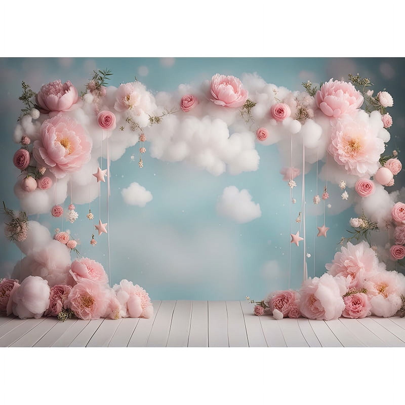 Simple Baby Backdrop Bear Digital Background for Baby Birthday Cake Smash Studio Photography ...