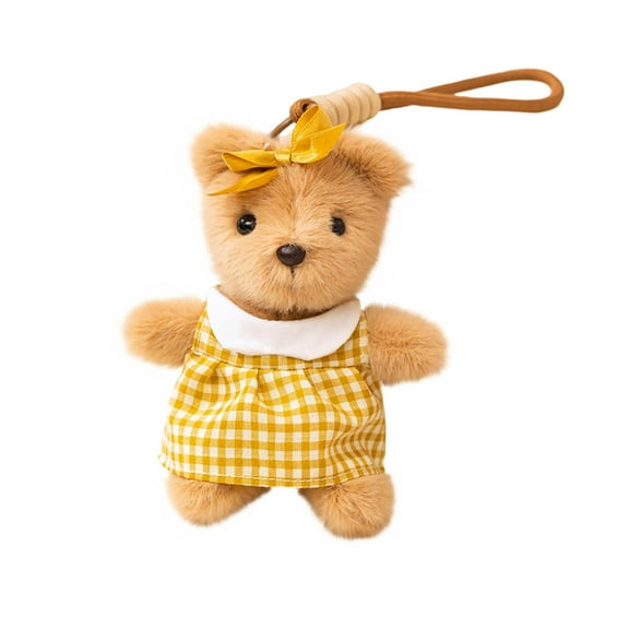 Bear Doll Pendant, Plush Bear Keychain, Cute Soft Teddy Bear Bag Charm for Girls, Adorable Couple Gift, High-Quality Fluffy Stuffed Animal Accessory, Durable Stitching, Perfect Birthday Present