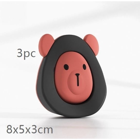 Bear Door Wedge Holder for Baby Safety Anti-Pinch Door Protector, Rotating Door Stop for Child Proofing, Versatile Door Clip for Kids at Home and Kindergarten