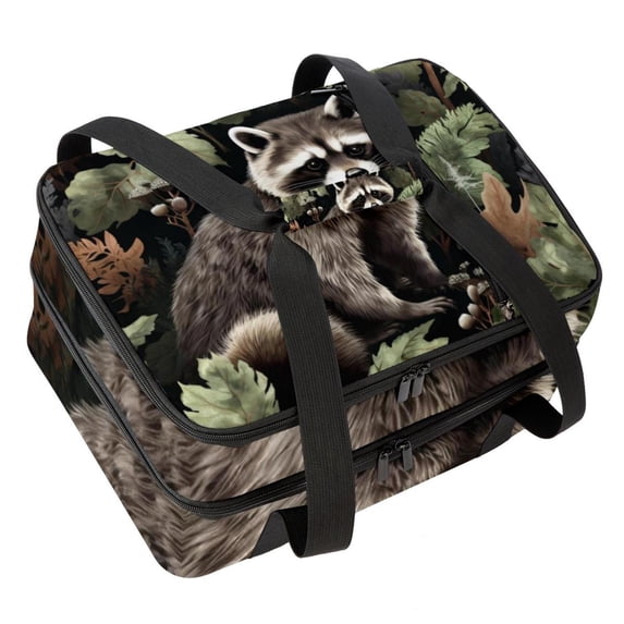 Bear Double Layered Insulated and Refrigerated Lunch Bag with Two Compartments, Large Capacity, and Hand Carry - 7.1x11.4x16.1 inches