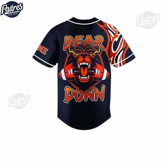 Bear Down Chicago Bear Custom Baseball Jersey
