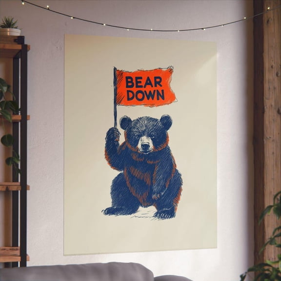 Bear Down Illustration Animal Art Poster Wall Decor Print 12x18 UNFRAMED