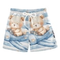 thumbnail image 1 of Bear Drives Planes Stars Boys' Swim Trunks Board Shorts Beach Pants Bathing Bottoms 4T, 1 of 8