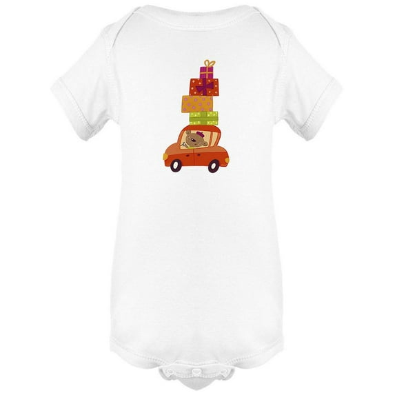 Bear Driving With Gifts Bodysuit Infant -Image by Shutterstock, 12 Months