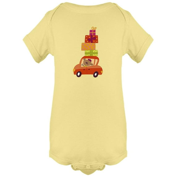 Bear Driving With Gifts Bodysuit Infant -Image by Shutterstock, 24 Months