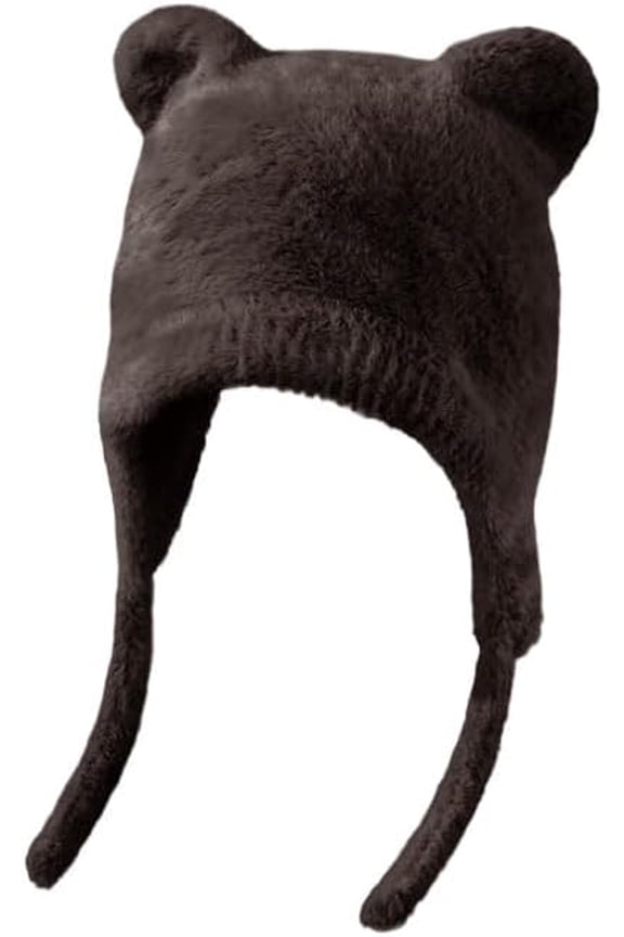 Bear Ear Beanie Cute Warm Knittd Beanies Y2k Beanie Hat Grunge Goth y2k Accessories Crochet Hats for Women Winter