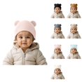 thumbnail image 1 of Bear-Eared Knitted Winter Hat for Kids, Soft Stretchy Warm Beanie for Boys and Girls, Toddler Skull Cap, 1 of 7