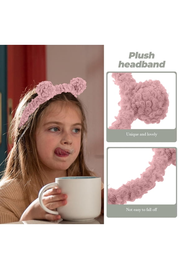 Bear Ears Headband, Soft Stretchable Animal Ear Headband with Non-Slip Grip, Cute Makeup Headband for Women, Kids, Bath, Photography, Gift