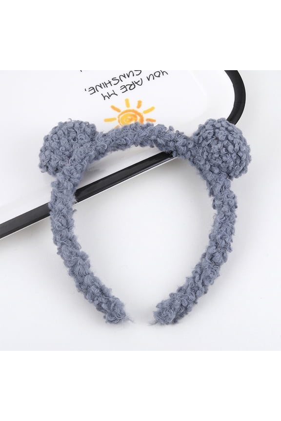 Bear Ears Headband for Women and Girls, Furry Animal Headbands Hair Accessories With Adjustable Movable Ear Blue