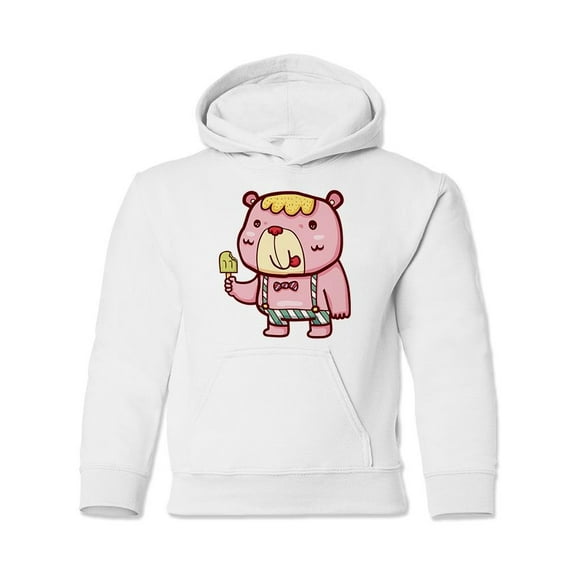 Bear Eating A Popsicle Hoodie Juniors -Image by Shutterstock,  Small