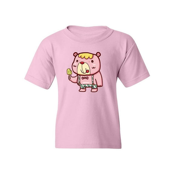 Bear Eating A Popsicle T-Shirt Juniors -Image by Shutterstock,  x-Small