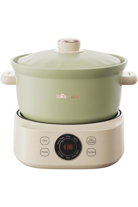 Bear Electric Clay Pot DSG-D30S1, Fast Stew Pot for Casserole Rice & Porridge, Chinese Soup Maker, 3L