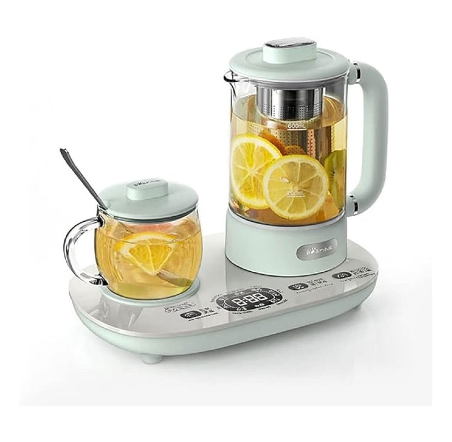 Bear Electric Kettle with Cup Warmer, 600ml Glass Health Pot - Tea ...