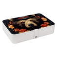 thumbnail image 1 of Bear Elegant PU Leather Earring Organizer Storage Box Decorative Box with Removable Compartment - Portable, 1 of 6