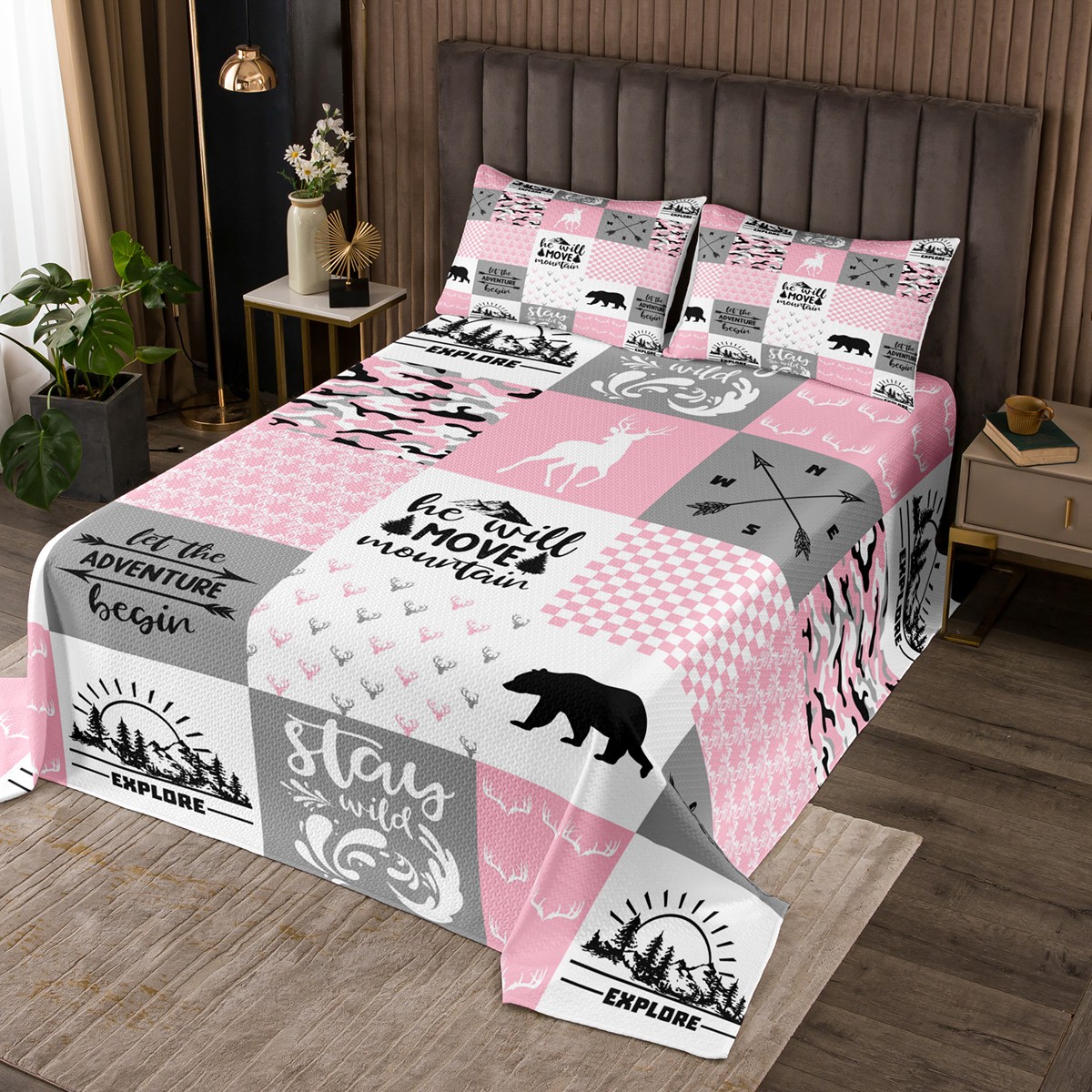 Gorilla Bodyguard Pattern Print Bed Set Quilt
