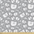 thumbnail image 1 of Ambesonne Bear Fabric by the Yard Upholstery, Chunky Teddy Bear Portraits, 2 Yards, Charcoal Grey Pale Grey, 1 of 4